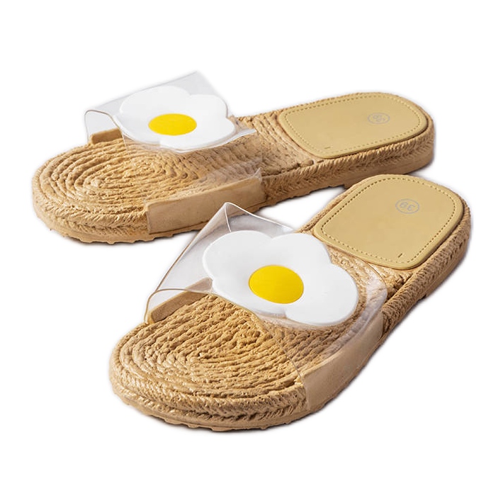 Átlátszó papucs Foddie díszítéssel színtelen