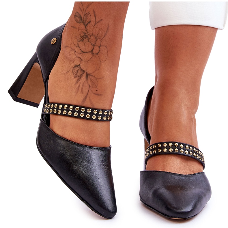 Bőr szivattyúk övvel Maciejka 05950-01 Fekete