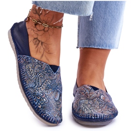 Női bőr balerina Maciejka 01930-103 sötétkék