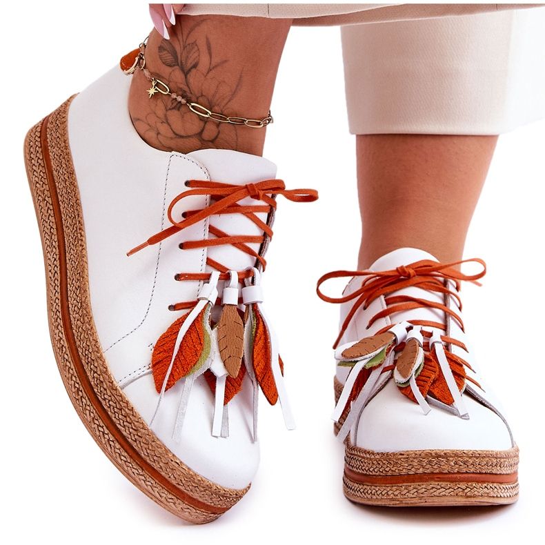 Bőr Cipő Maciejka 04550-11 Fehér