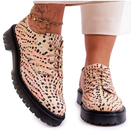 Női Oxford bőrcipő Maciejka 04087-18 narancs-fekete narancssárga