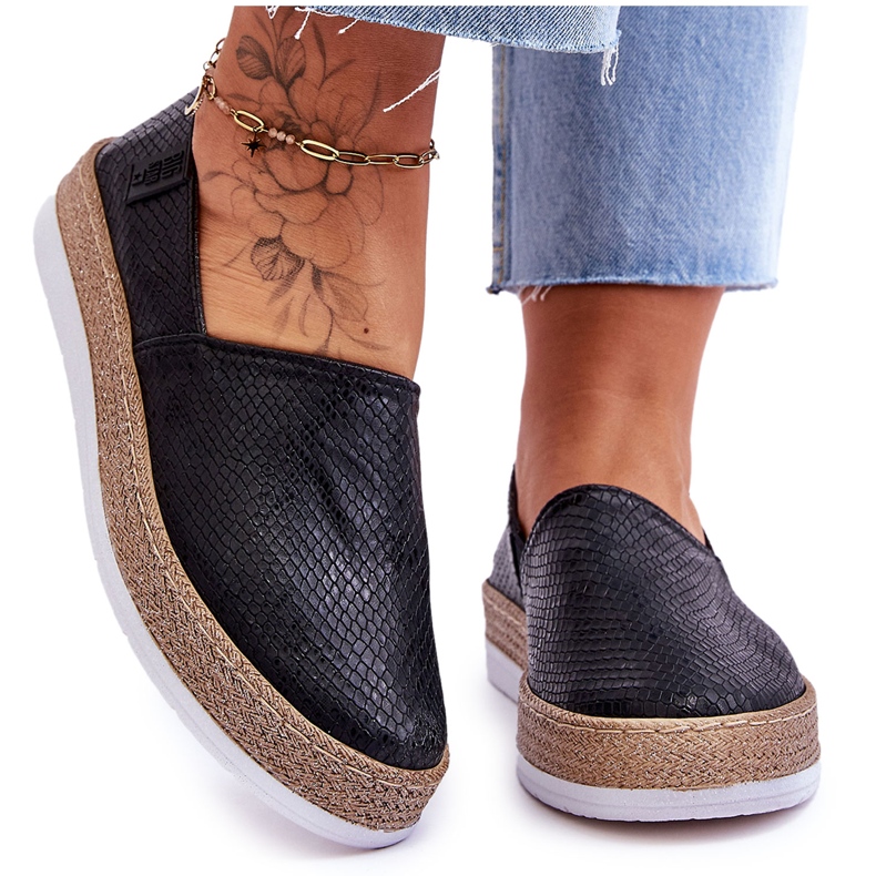 Bőr Espadrilles Loafers Big Star LL276002 Fekete
