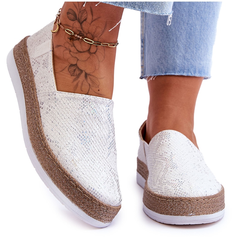 Bőr Espadrilles Loafers Big Star LL276004 Fehér