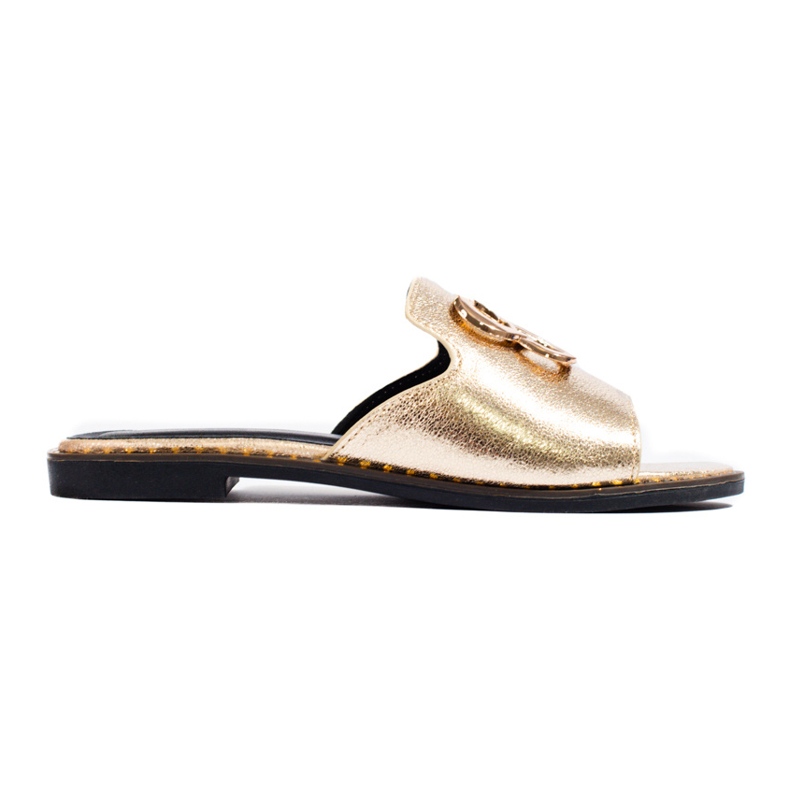 Női arany Shelovet díszítésű csúszkák aranysárga