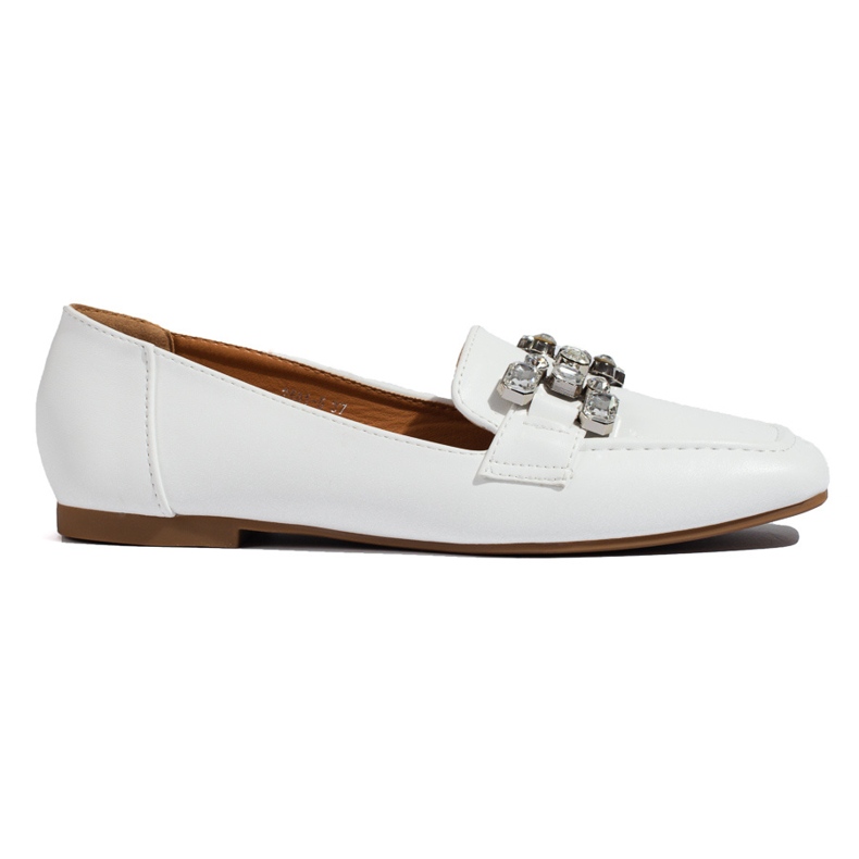 Női fehér naplopók Shelovet díszítéssel