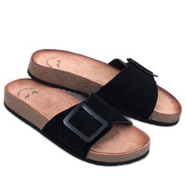 Sötét néger csatos csúszdák fekete Sötét néger csatos csúszdák fekete