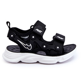 Tobias Boys tépőzáras szandál fekete-fehér