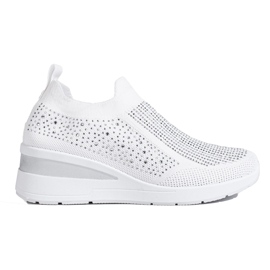 Shelovet Fehér textil ék alakú tornacipő