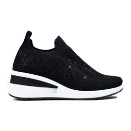 Shelovet fekete textil ék alakú tornacipő