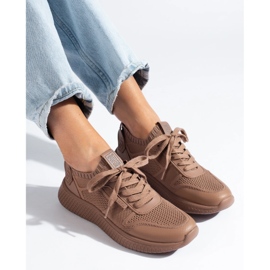 Női sportcipő barna Big Star LL274416 Memory Foam bézs Női sportcipő barna Big Star LL274416 Memory Foam bézs