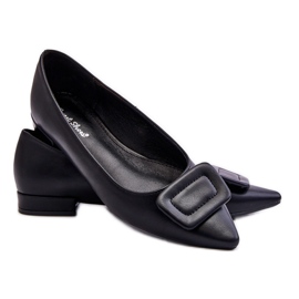 WS1 Klasszikus balerinák fekete Rivea díszítéssel