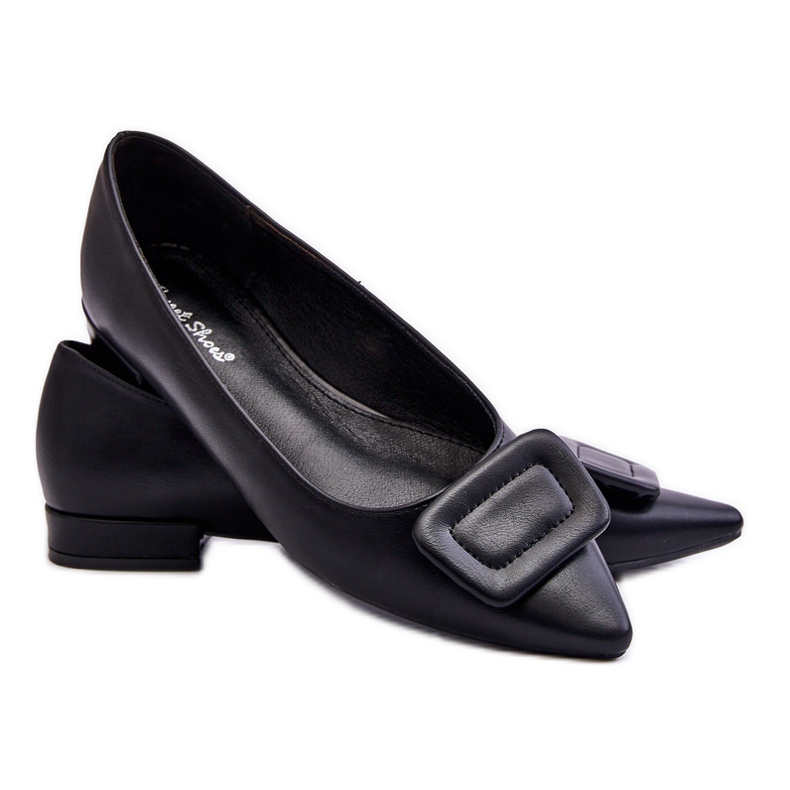 WS1 Klasszikus balerinák fekete Rivea díszítéssel