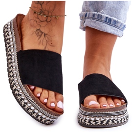 WR1 Női sima velúr papucs Black Hayen fekete