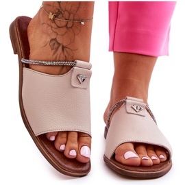 Női szandál lapos sarkú cipővel Nicole 2806/054 bézs