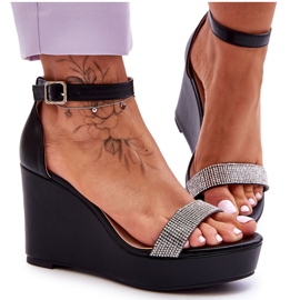 WD1 Divatos bőr ékszandál fekete Arwen