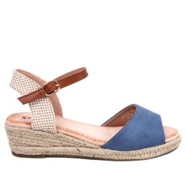 Eakes Blue wedge espadrill szandál kék
