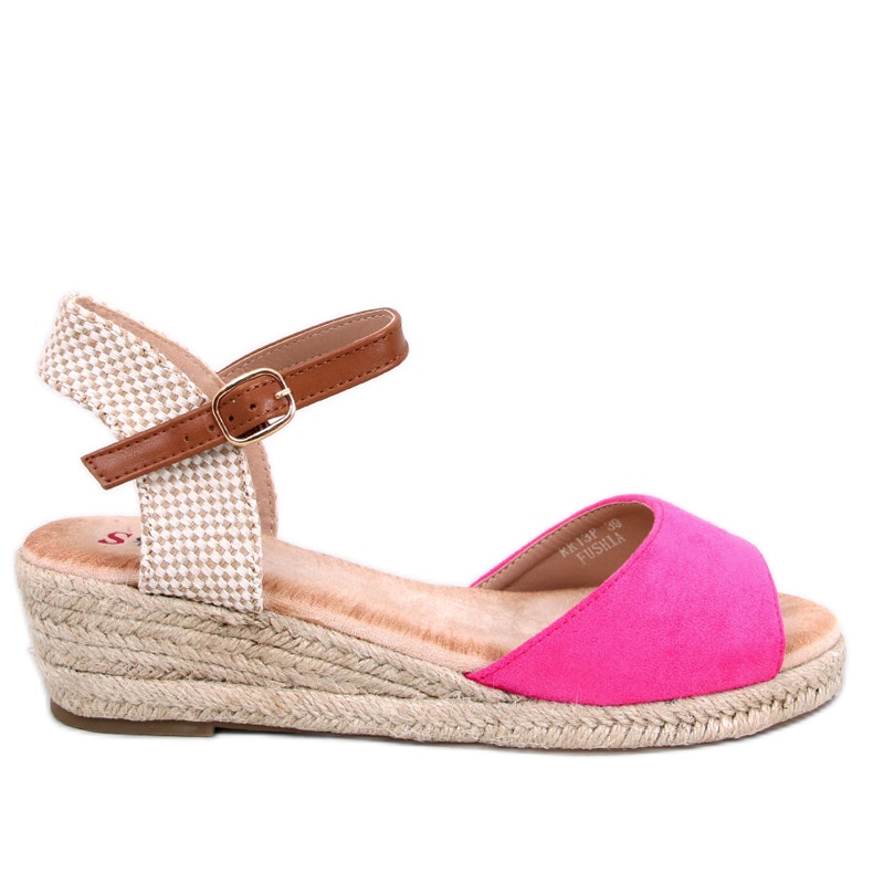 Eakes Fuchsia ék alakú espadrill szandál rózsaszín