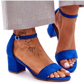 Nászút kék alacsony sarkú klasszikus velúr szandál Nászút kék alacsony sarkú klasszikus velúr szandál