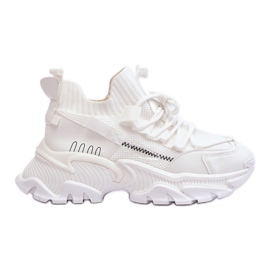 PS1 Női felbújós zoknis tornacipő, fehér Keaton