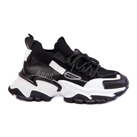 PS1 Női felbújós zoknis tornacipő, fekete Keaton