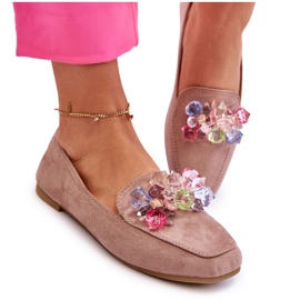 PS1 Velúr naplopók dekoratív kristályokkal, sötétbézs Arvilla