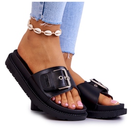 Klasszikus papucs csattal Big Star JJ274A307 fekete