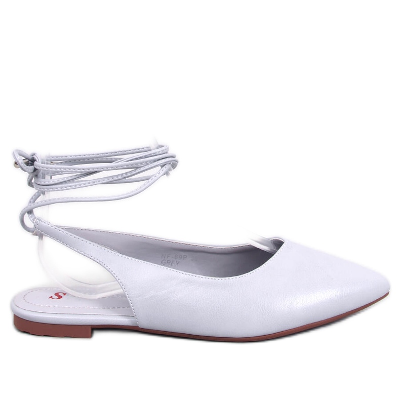 Jody Gray fűzős nyitott sarkú balettcipők szürke