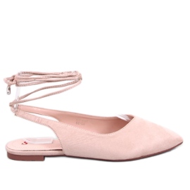 Pirson Beige fűzős nyitott sarkú balerinák bézs Pirson Beige fűzős nyitott sarkú balerinák bézs