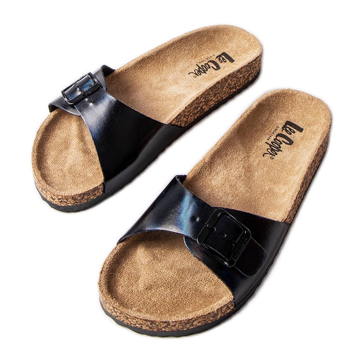 Fekete parafa csúszdák csatokkal a Lee Cooper LCW-22-35-1167L-től