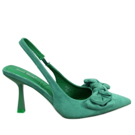 Shirley Green nyitott sarkú pumpák zöld