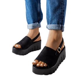 Fekete női ékszandál márka Berfin