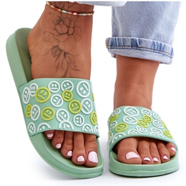 Női papucs hangulatjelekkel Green Cosette zöld