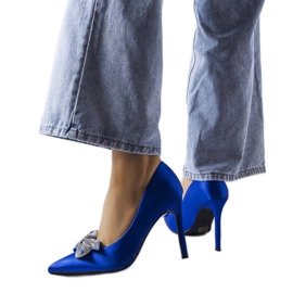 Kék tűk szatén bevonattal és Mia masnival