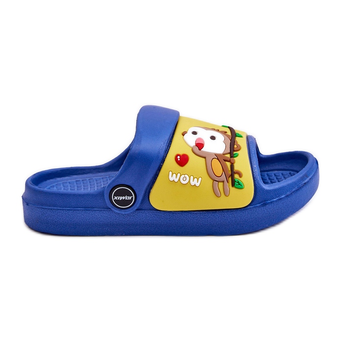WJ1 Könnyű gyerekcipős szandál állati motívummal, kék-sárga Rico-val