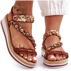 Kényelmes női ékszandál barna Jodie