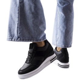 CinqMars fekete wedge tornacipő