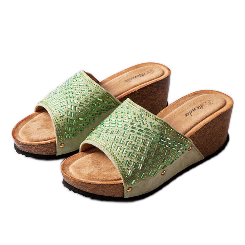 Guymon zöld strasszos szandál Guymon zöld strasszos szandál