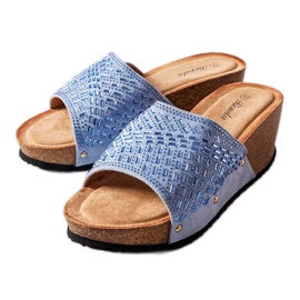 Inna Guymon kék strassz ékszandál