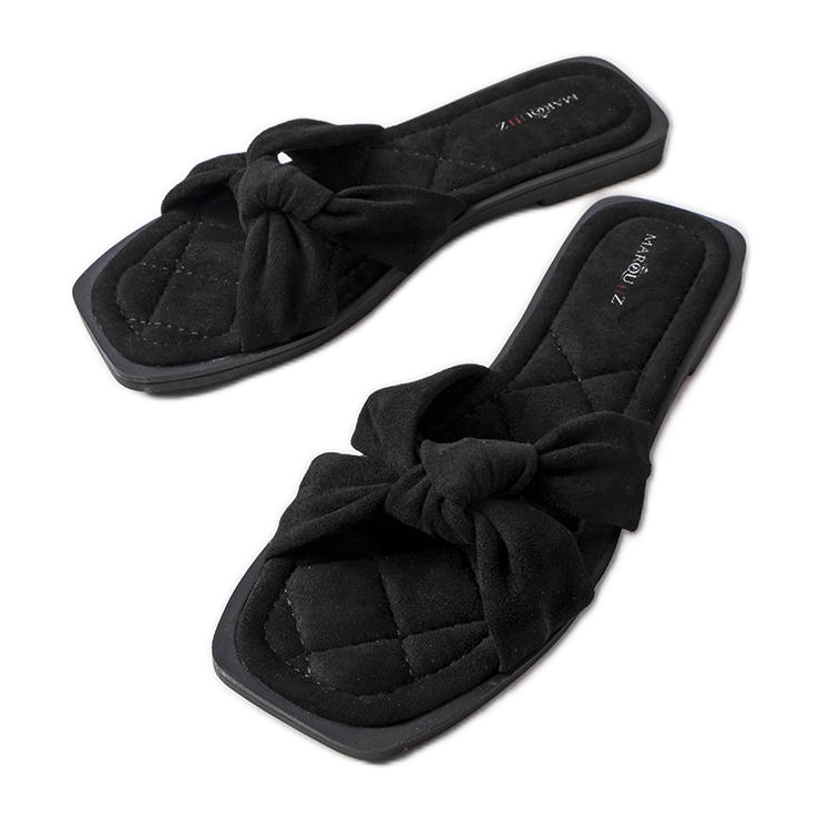 Inna Pride fekete papucs öko-velúrból