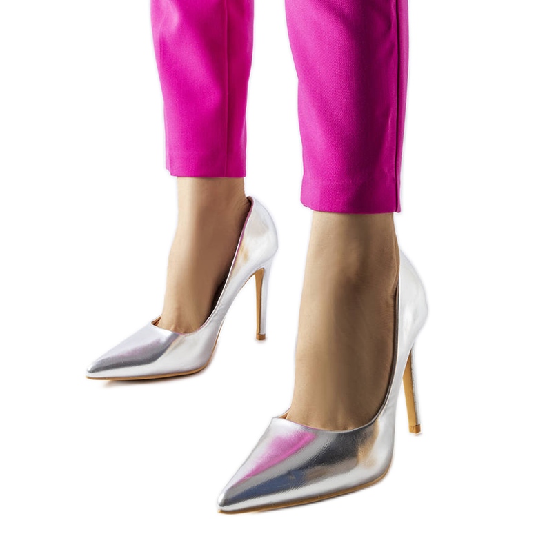 Ezüst metál Cabell sarkú cipő