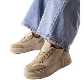 Bézs színű platform tornacipő