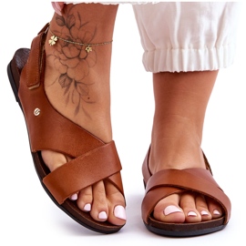 Lemar Bőr szandál barna Addison színnel Lemar Bőr szandál barna Addison színnel