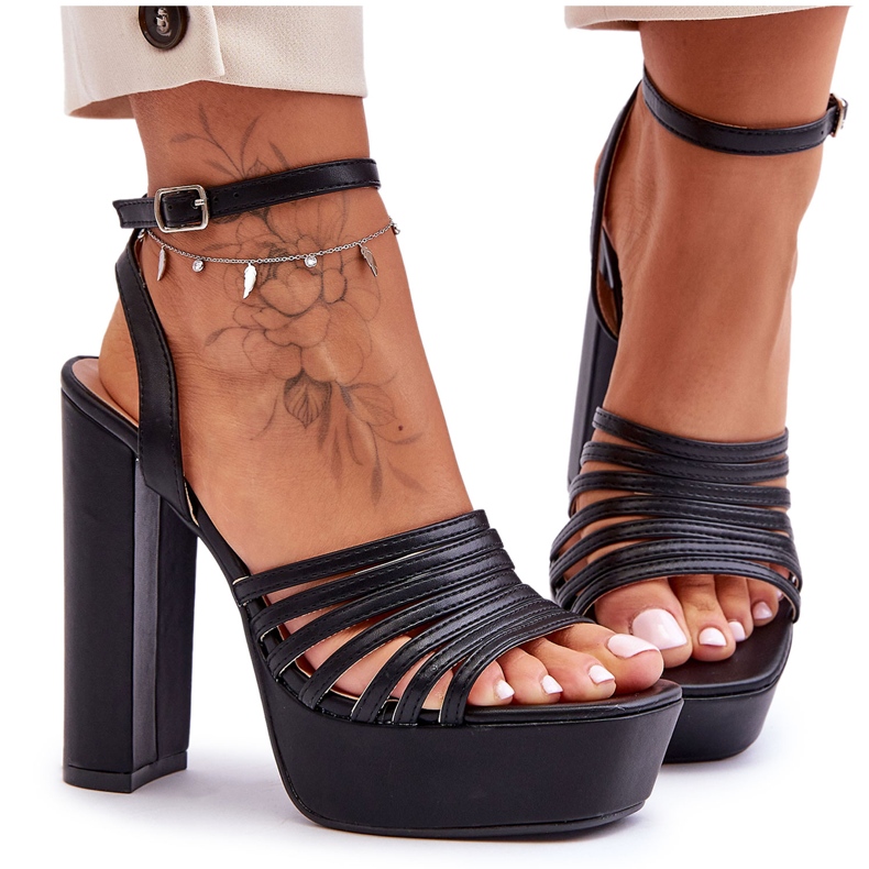 Szandál Magas Sarkú Fekete Maya