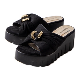 Goodin Laura női fekete ékpapucs Goodin Laura női fekete ékpapucs