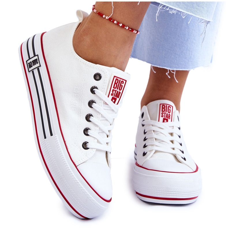 Női Fabric Platform tornacipő Big Star LL274180 Fehér