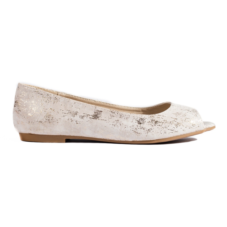 Gold Shelovet női, nyitott orrú balerinák aranysárga