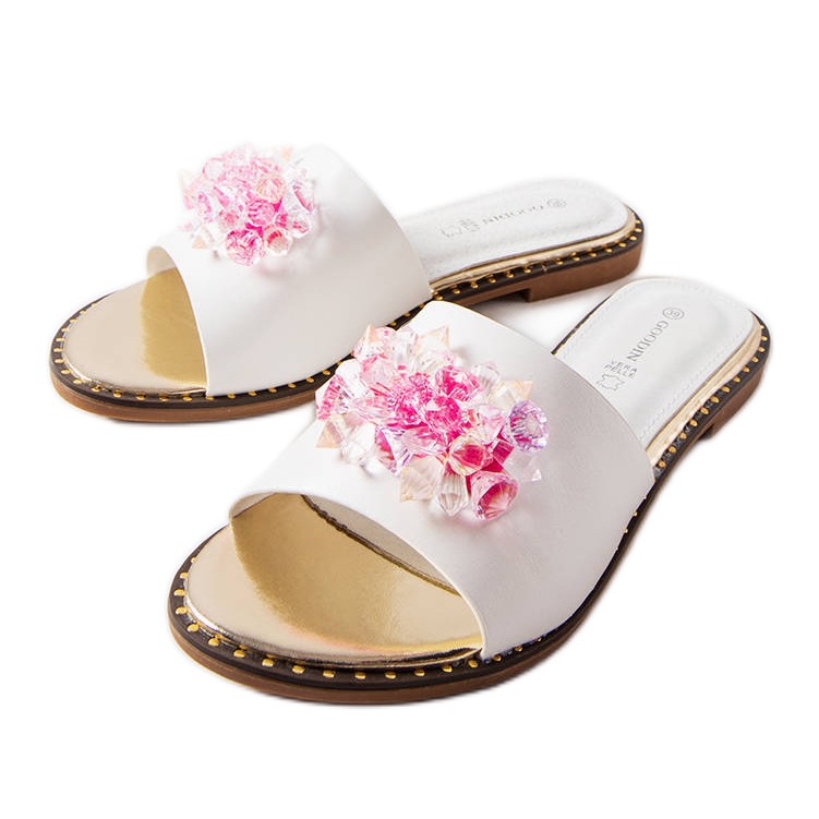 Inna Fehér papucs Lowa kristályokkal