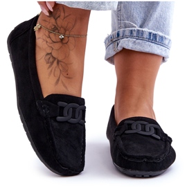 Divatos női velúr cipők, fekete Rabell