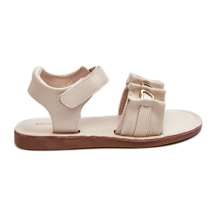 Gyermek szandál tépőzáras szívvel Bézs Havanna