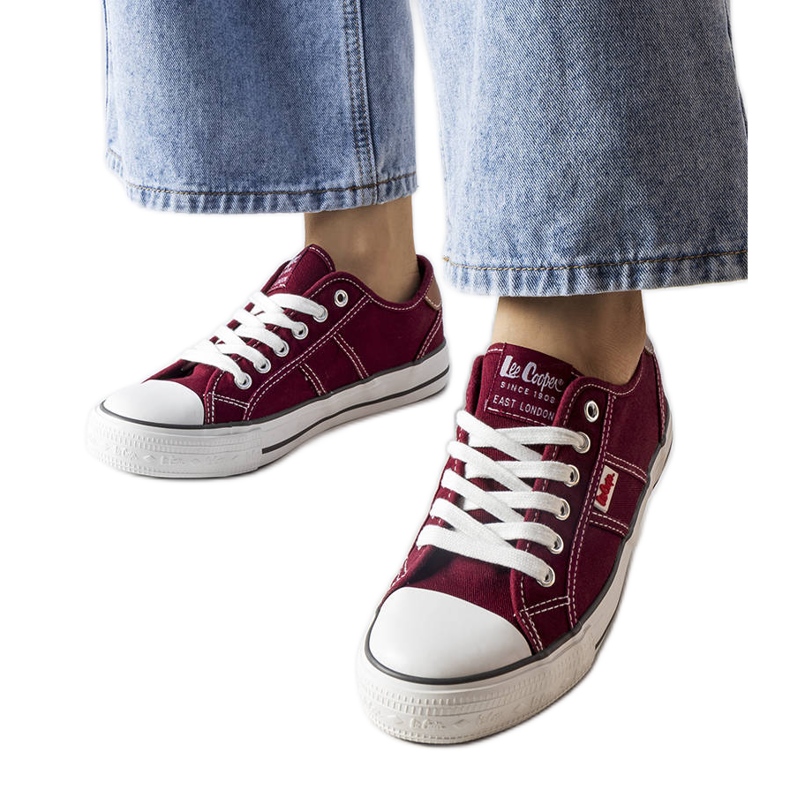 Burgundy Lee Cooper LCW-22-31-0864L tornacipő piros